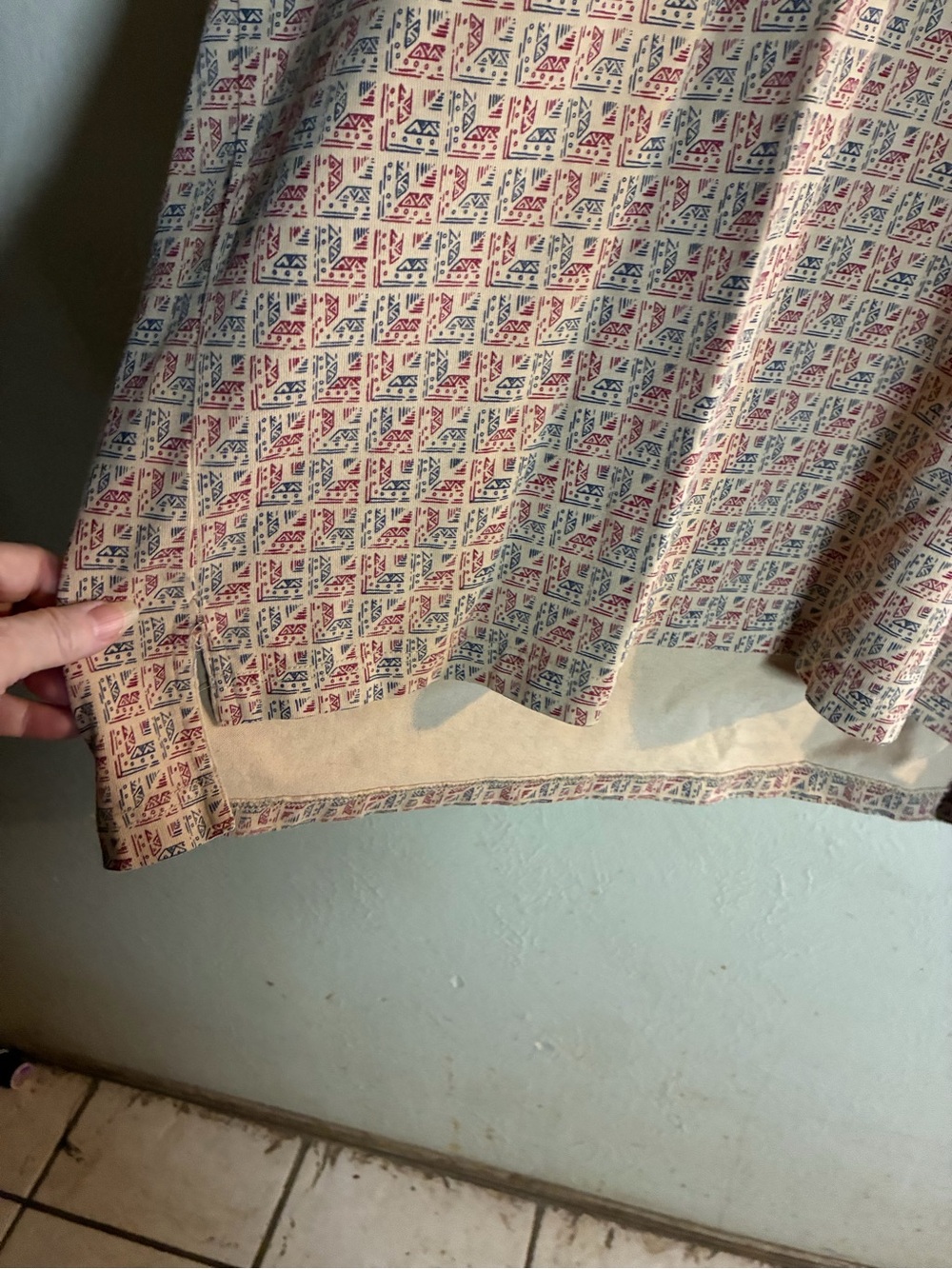 Vtg,80sPendleton Woolen mills Beige Aztec Block Pattern Polo Shirt Men’s Lg - Picture 6 of 8